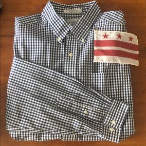 LLBean “Official Shirt of DC” Navy gingham L 🇺🇸